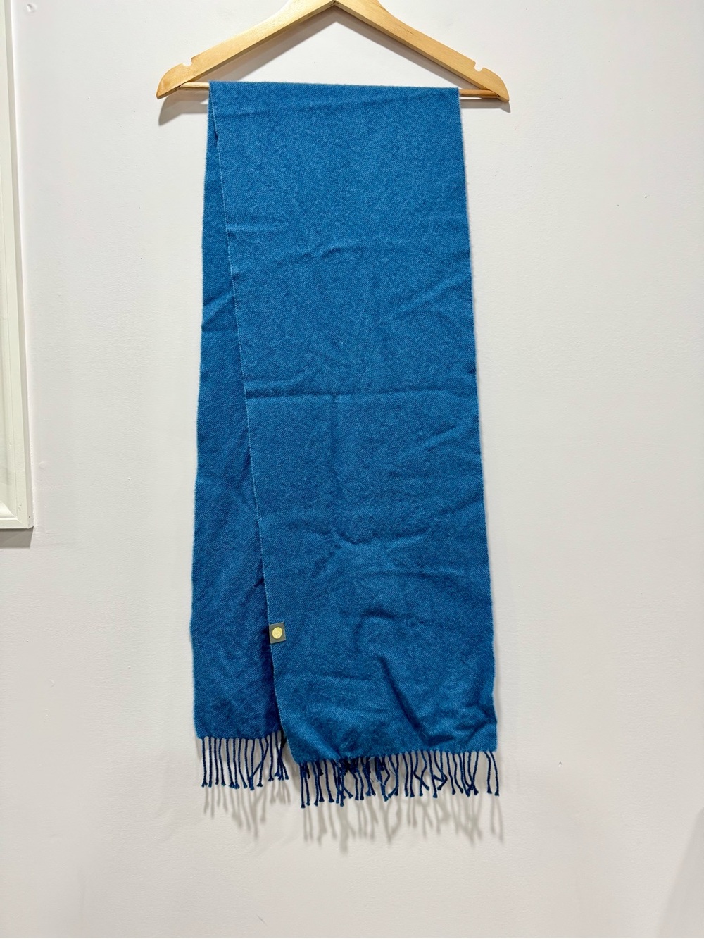 Shupaca 100% Baby Peruvian Alpaca Scarf Royal Blue Soft Woven Fringe